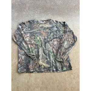 Vintage Camo Long Sleeve Pocket  T-shirt Woodland Outdoor Design Size XL G3